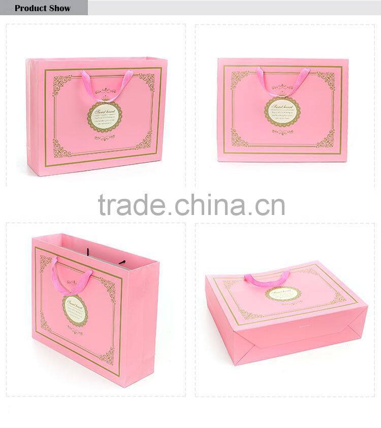 pink luxury cosmetic set packaging paper bags