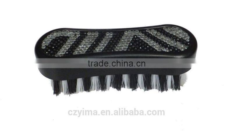 Hot! bling horse face brush with zebra pattern/rhinestone