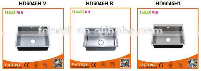 Hot selling SUS304 zero radius handmade kitchen sink HD6045H-V