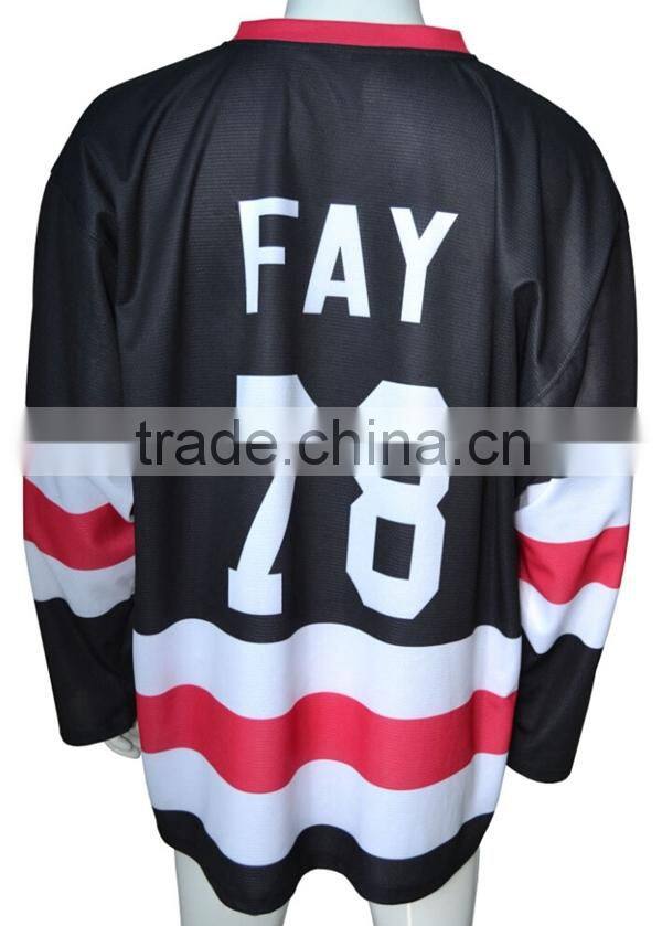 team High Quality Sublimation Ice Hockey Jersey and tops and pants 100% polyester hockey jersey