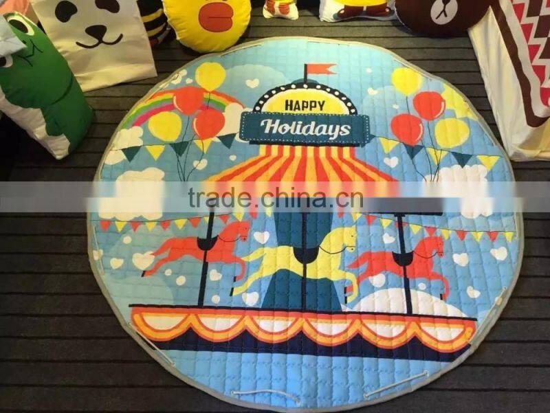 Folding play mat for kids foldable toy storage play mat