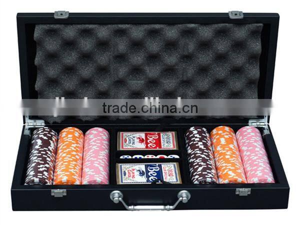 300 pcs jack daniels casino poker chips set with wooden box