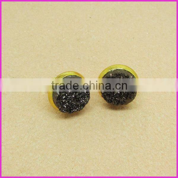 EA3149 Latest design Druzy Bezel Sets, Sparkly Druzy Post Earring