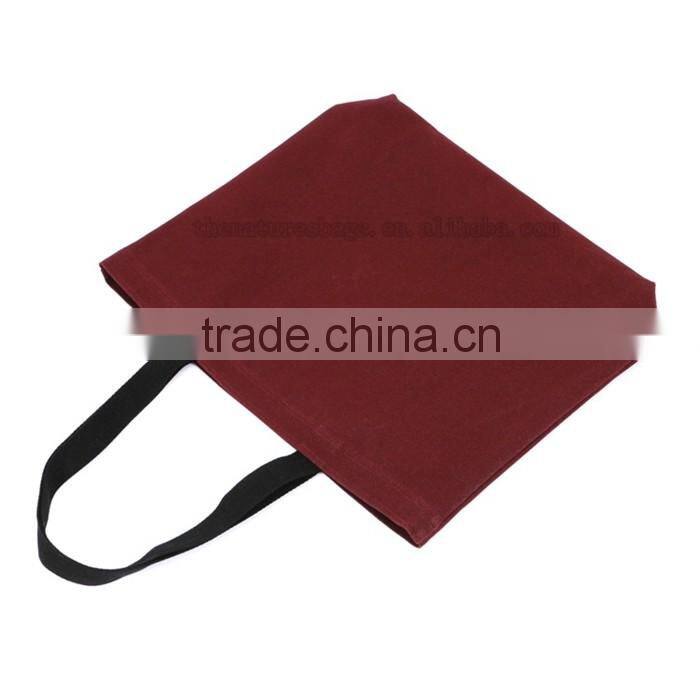 Highest Level Custom Logo Folding Plain White Cotton Canvas Tote Bag Black