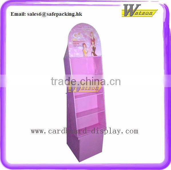 Supermarket Merry Christmas gifts display shelf floor cardboard promotion pocket display stand