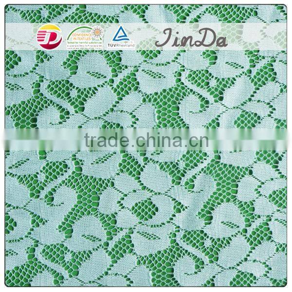 New fashion good quality cheap China tectonic jacquard elastic lace fabric