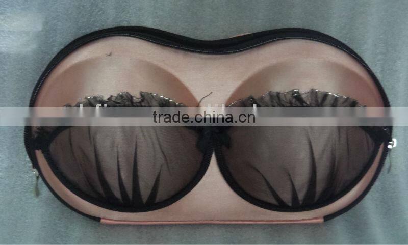 Adorable Hardshell Satin covered EVA bra case