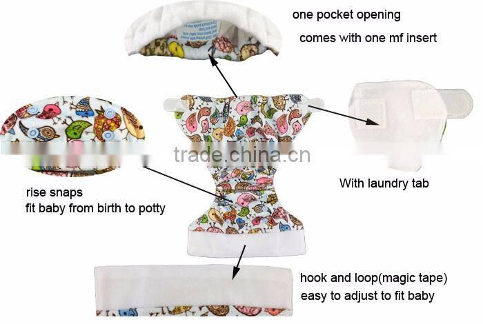 Super soft suede cloth baby diaper washable Magic tape newborn cloth diaper