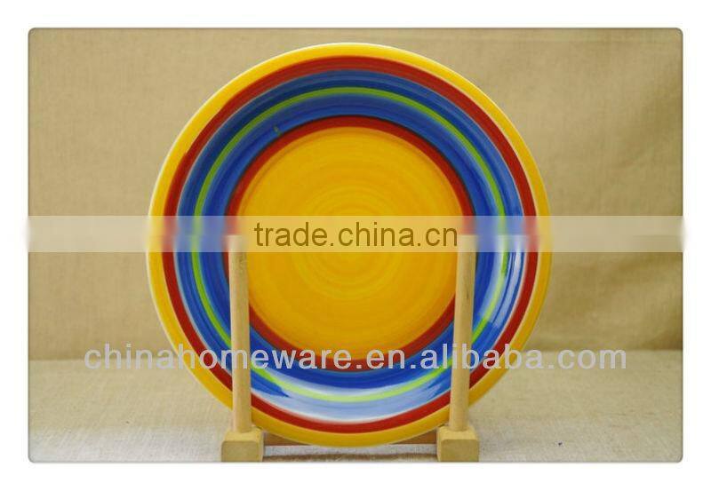 Colourful ceramic plate, stoneware dishes, stoneware dinnerware