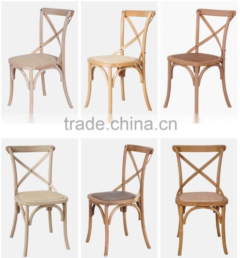 rent event wood cross back chair with cover
