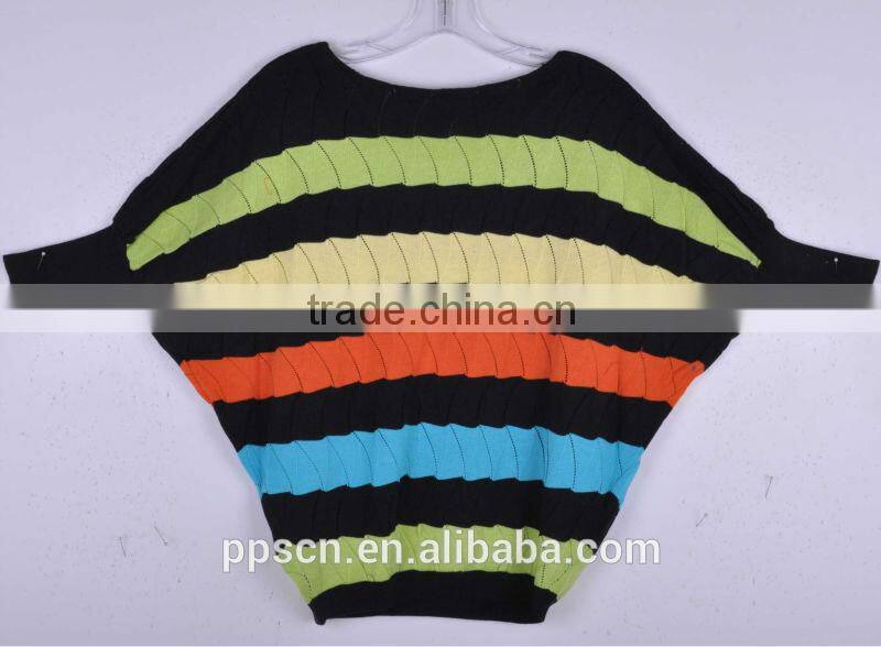 2016 new arrival fashion bat sleeve colorful nice women sweater, sweater factory , cheap wholeale sweater in China