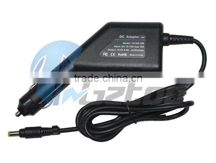 Light 65W Laptop Car Charger For Hp 18.5V 3.5A Laptop with CE and RoHS
