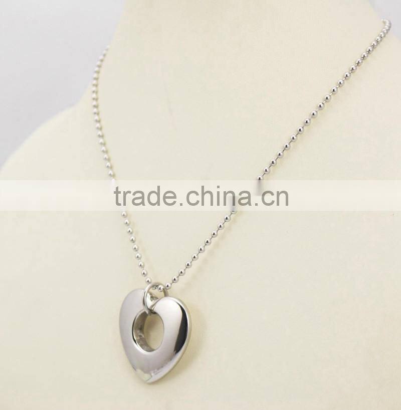 316L Stainless Steel Heart Shape Pendant Fashion Necklace