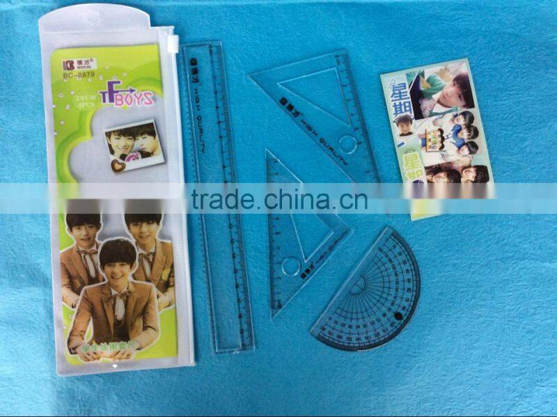 Fashion Cute Character Design Student Plastic Ruler Set