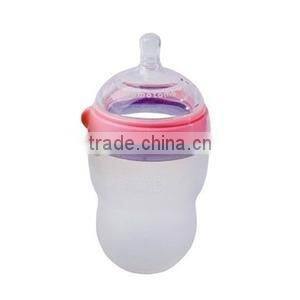 Eco-friendly High quality silicone nipple bottle with the BPA free test