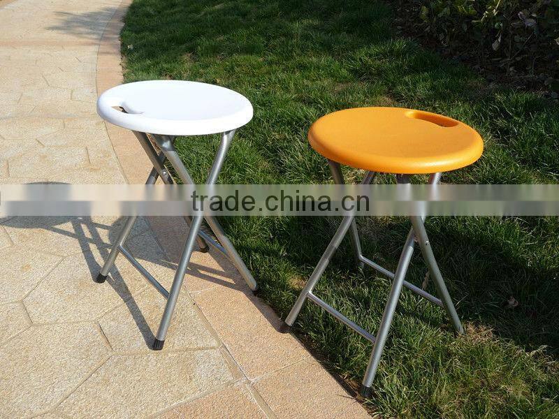Round Shape Metal Folding Stool With Handle
