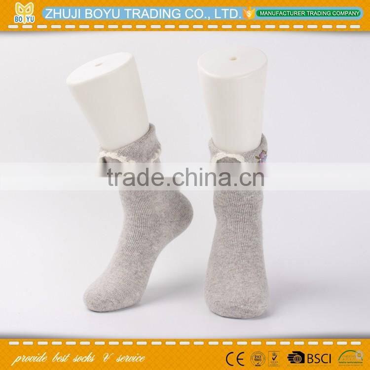 BY-161201 Angora material Ladies angora socsk casual socks for winter with striped pattern
