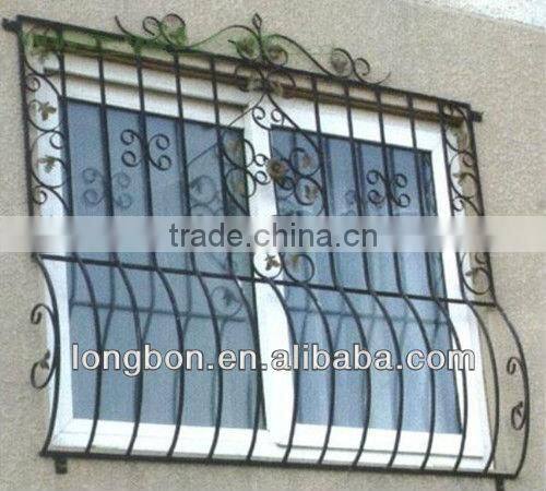 Toping-selling newest wrought iron window grill design
