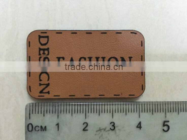 Custom Leather patches with Silver Plating metal for Garment