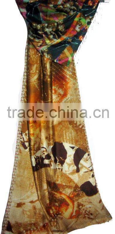 floral viscose scarf digitally printed