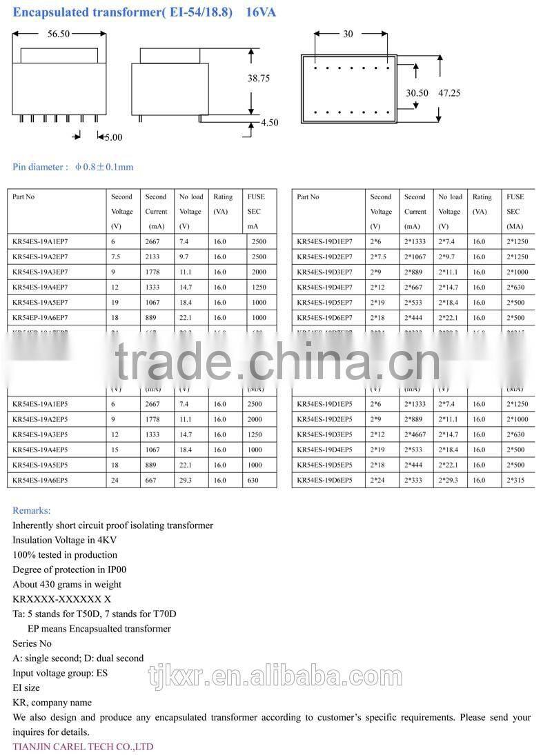 CE ROHS approved Electronic power transformer, electrical transformer