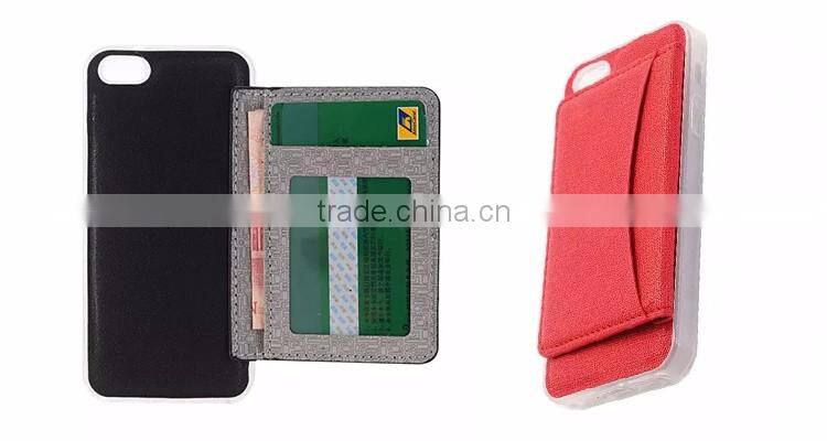 OEM ODM Credit card leather back cover Smart phone holster For iphone 6s