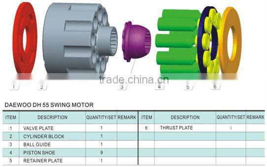 Daewoo DH55 hydraulic parts