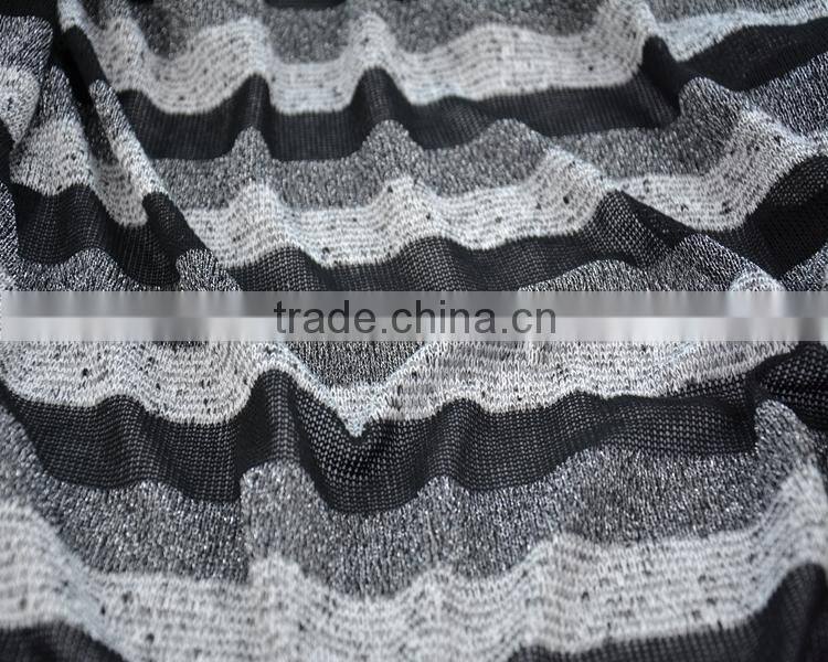 Jiufan Textile 2015 Polyester Spandex Cut & Sew Yarn Dyed With Lurex Fabric For Garment