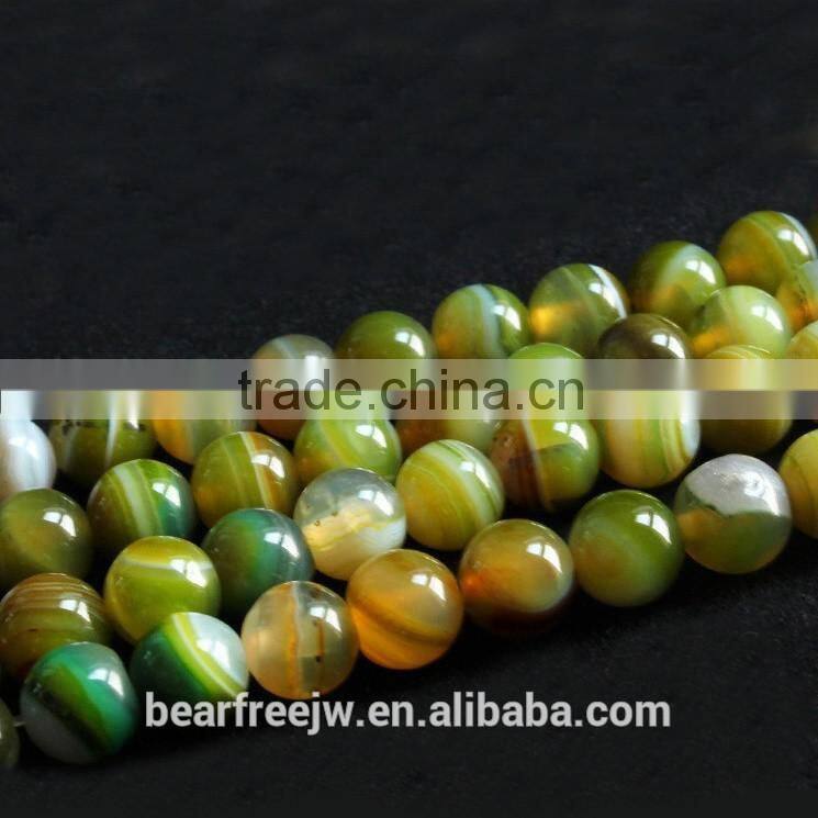 Seven Mixed Color Stripe Agate Natural Gemstone Loose Beads Strand Round Crystal Energy Stone Healing Power for Jewelry Making