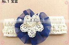 New pink lace flower hair band for girl lovely patterns headband