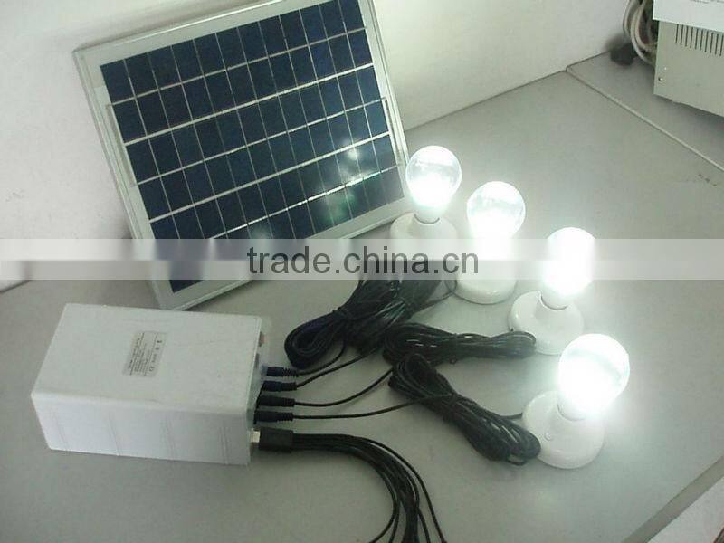10w solar home lights--phone charger,4 led bulbs,home use