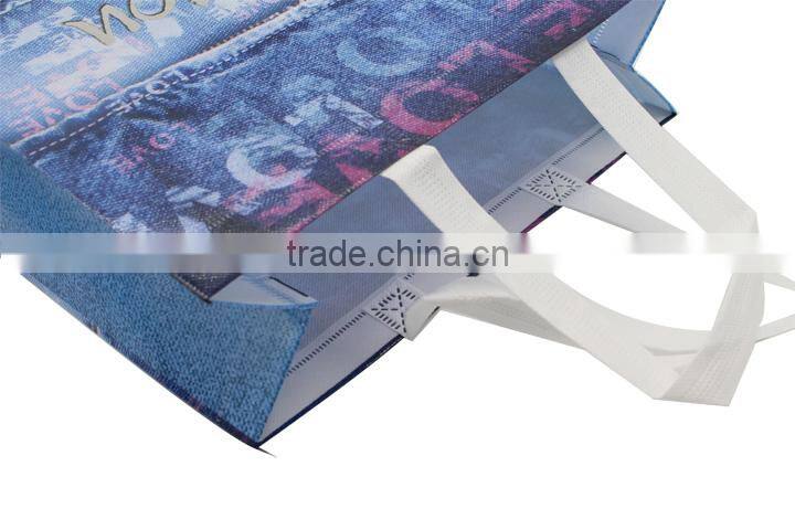 Wholesale new desing jean printing non-wowen garment packaging bag