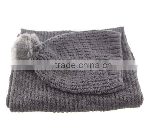Sunny Shine winter cheap pom knitted beanie hat and scarf for knitted with beard