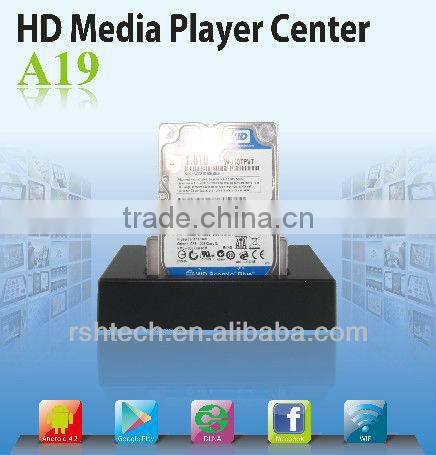 Android 4.2 tv box full HD media player 1080p support VGA dual core advestising media player hard disk media player with display