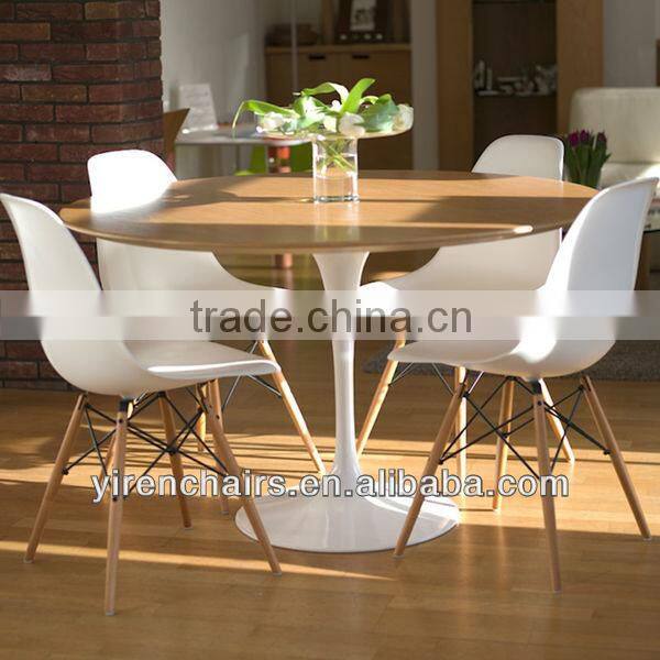 Furniture wooden furnitue plastic seat with solid wood legs reading chair