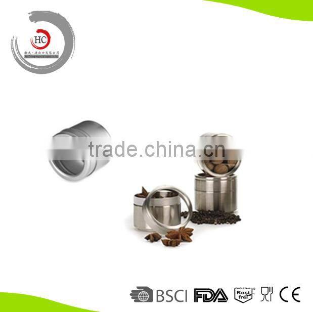 Reusable stainless steel magnetic spice tin magnetic spice rack magnetic spice jar HC-MS16