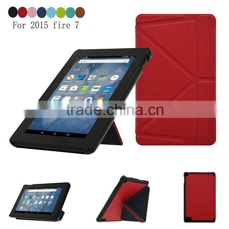 Newest Products 2015 New Leather Belt Clip 7 Inch Tablet Case Tablet Pc Case for fire 7 origami case