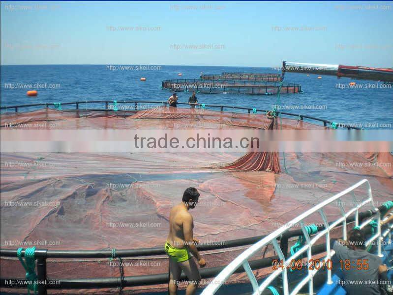 PE knotted fish farming cage net