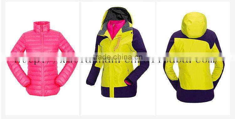 Lday's Interchange Jacket Attachable Fleece Windproof Ski Jacket apparel woman