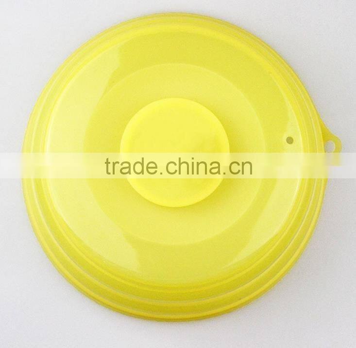 new arrival multi-function camping silicone bowl with cover silicone collapsible travel bowl with cover	,MW038