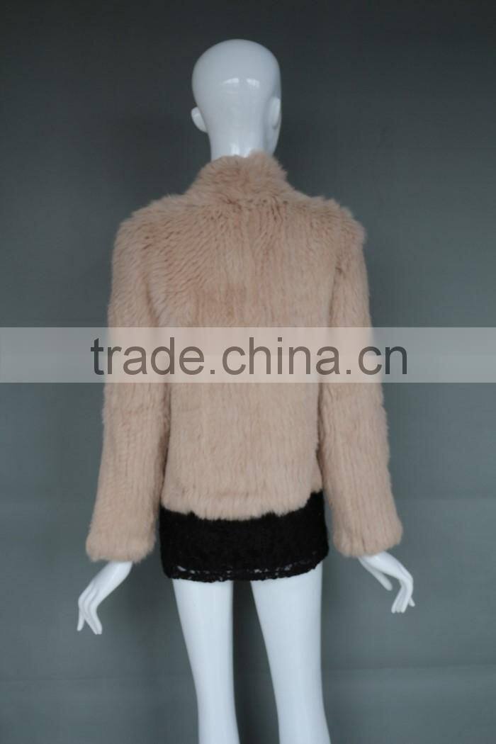 women's fashion oversize knitted rabbit fur short coat ladies winter fur coat