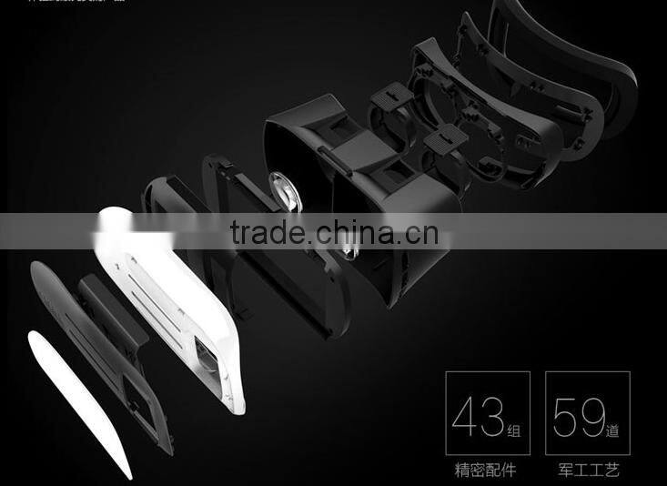 Google cardboard HeadMount VR BOX 2.0 Version VR 3D Glasses for 3.5"-6.0" Smart Phone + bluetooth remote controller with package