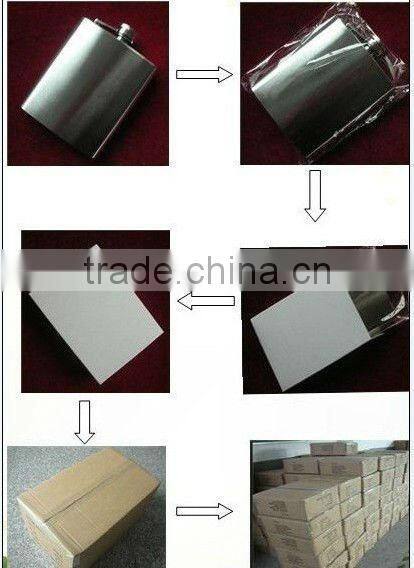 promotional 6oz,7oz,8oz stainless steel hip flask/whisky flask/liquor hip flask with leather cover