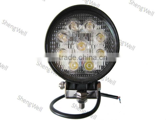 4" 27W 9--32V Round LED work light Epistar led work light Flood/Spot beam magnet base working led machine light