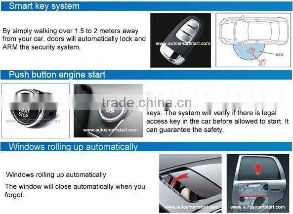 Car alarm system keyless entry system smart start stop button remote engine starter for BUICK Excelle