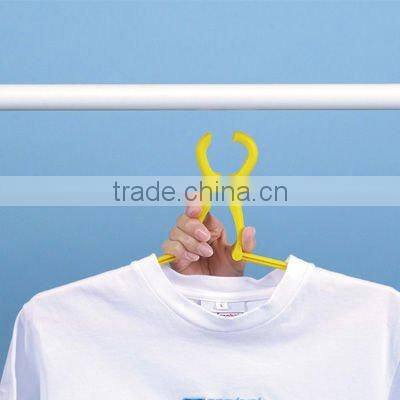 japanese plastic household tool washing detergent ceramic ball clothes door foldable happy yellow hangers 10 pcs set