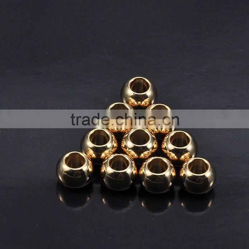 Wholesale round shape metal brass jewelry accessory bead for necklace bracelet