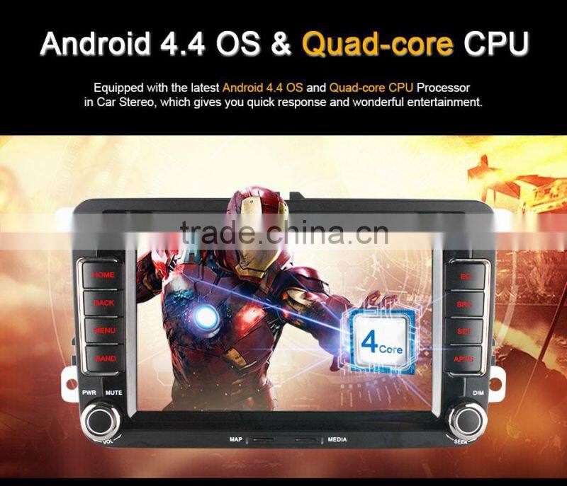Ownice Quad core android 4.4 car audio player for VW POLO GOLF JETTA support TV OBD wifi DAB mirror link canbus