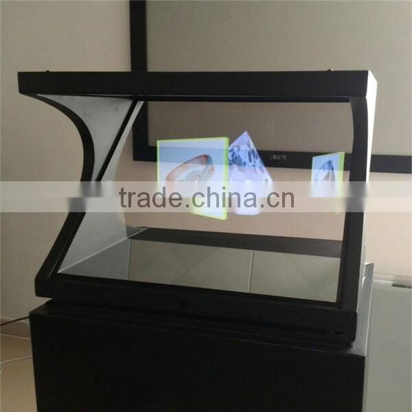 2016 Chariot indoor 3d hologram screen, advertising showcase, showbox, pyramid.