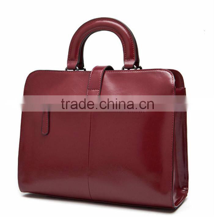 2015 Latest fashion casual Wine red leather handbags sale